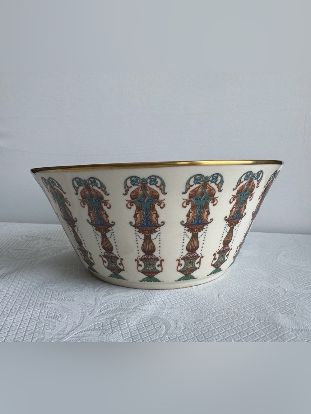 Lenox Lido 10.5” Serving Bowl – Turquoise & 24K Gold Trim